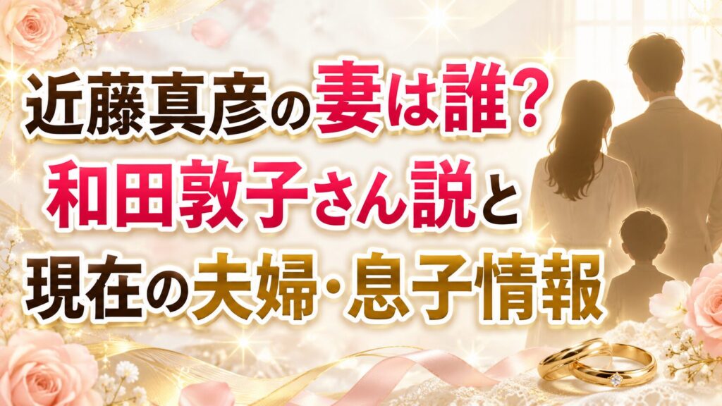 近藤真彦の妻や和田敦子さん説、現在の夫婦・息子情報を紹介する記事のアイキャッチ画像