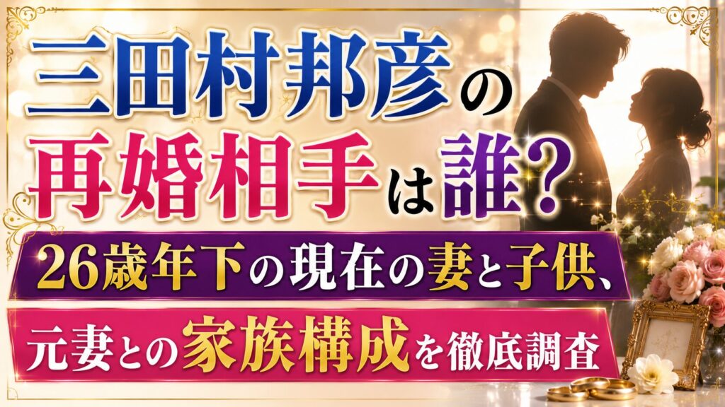 三田村邦彦の再婚相手は誰？26歳年下の現在の妻と子供・元妻との家族構成の記事のアイキャッチ画像
