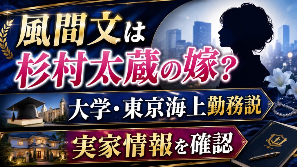 風間文は杉村太蔵の嫁？大学・東京海上勤務説と実家情報を確認の記事のアイキャッチ画像